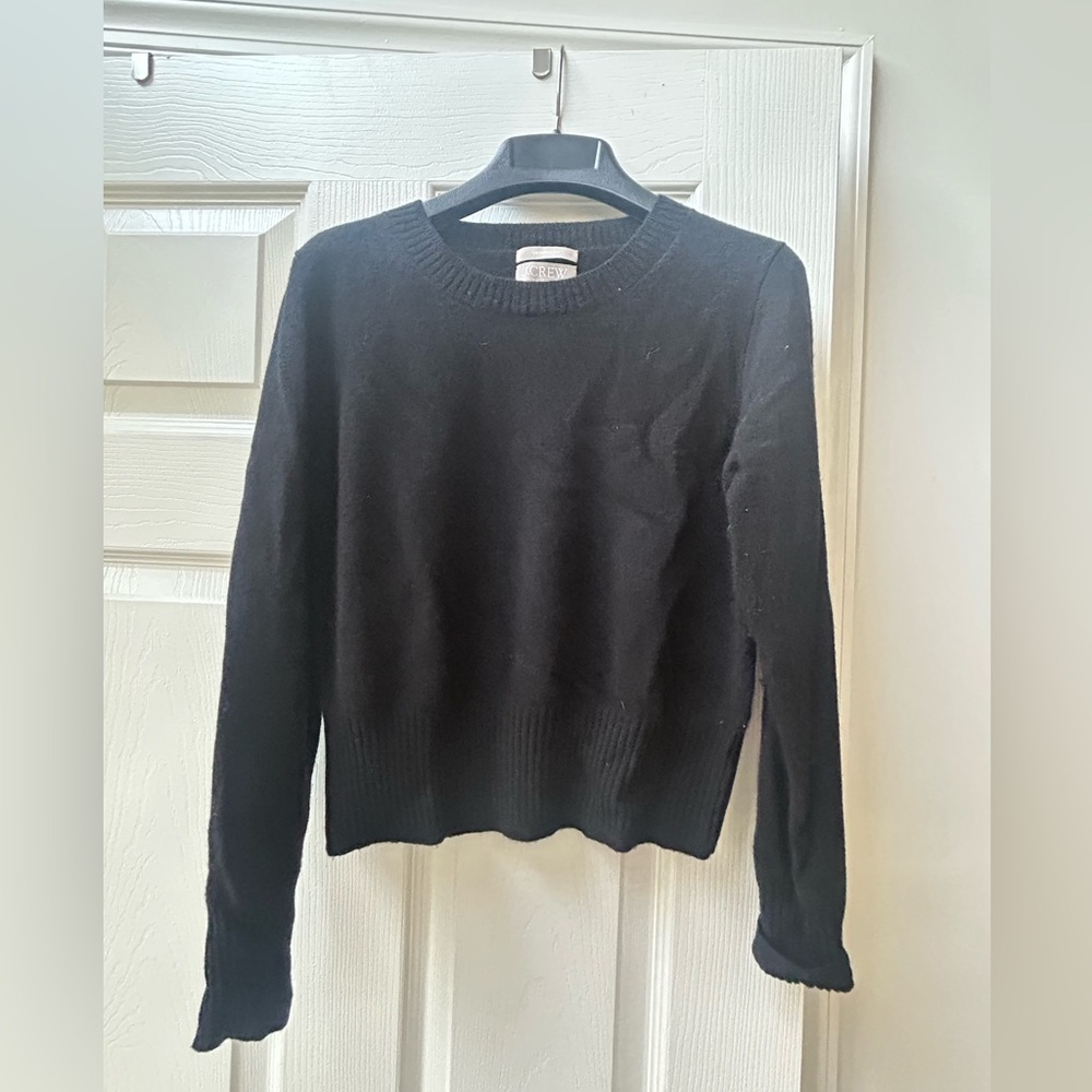 Jcrew cashmere Classic Black Women's Sweater, cropped fit